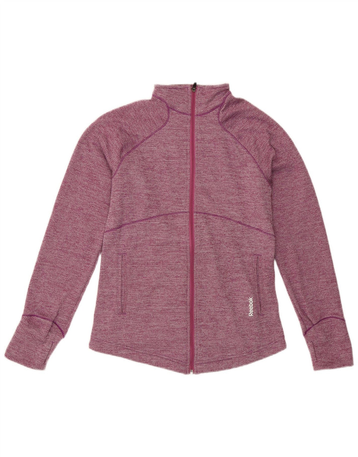 REEBOK Chaqueta de chándal para mujer UK 8/10 Small Púrpura Moteado Poliéster