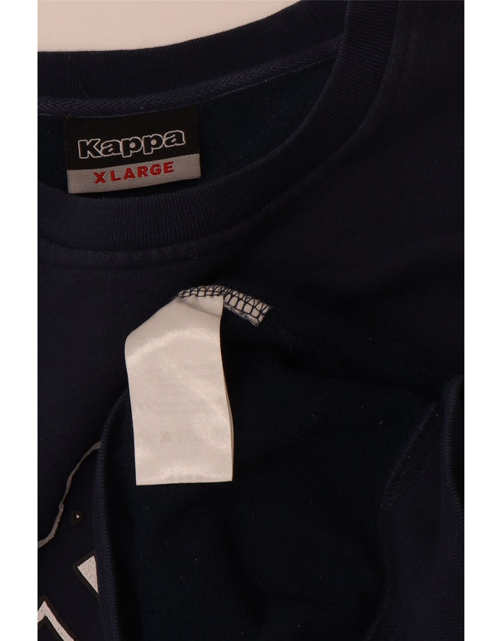 Kappa Hombre Sudadera Gráfica Jumper XL Azul Marino Algodón