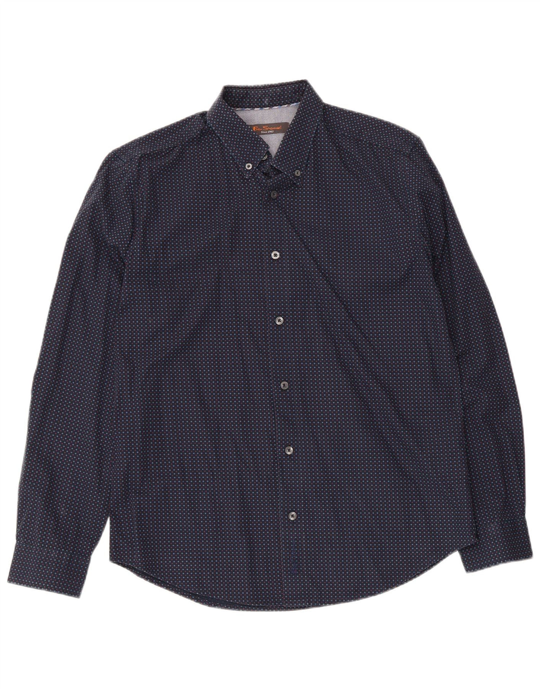 Camisa Ben Sherman para hombre de algodón con lunares azul marino mediano