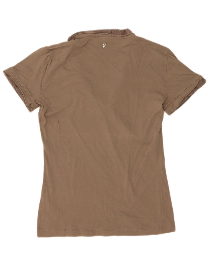 Dondup Camiseta para mujer Top UK 12 Medium Khaki Cotton