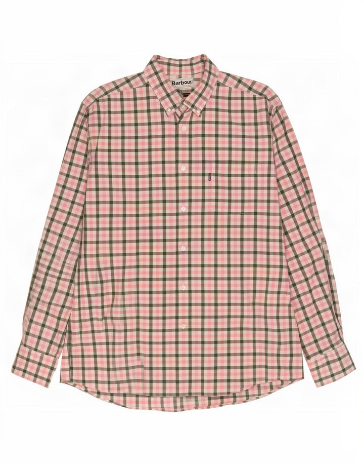 Barbour Camisa Regular Fit Para Hombre Vichy Rosa Grande