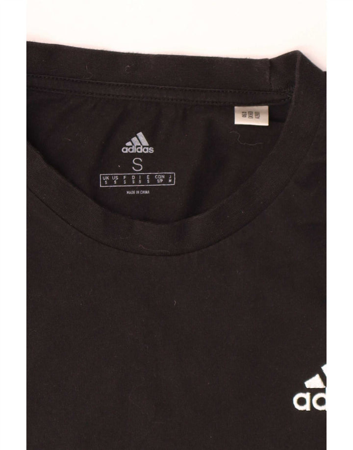Adidas - Camiseta para hombre, talla pequeña, algodón negro