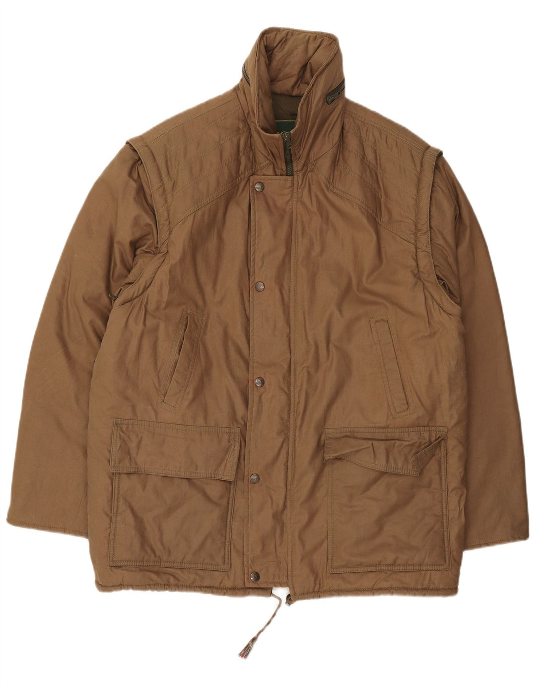 Chaqueta acolchada con capucha vintage para hombre IT 52 XL Caqui