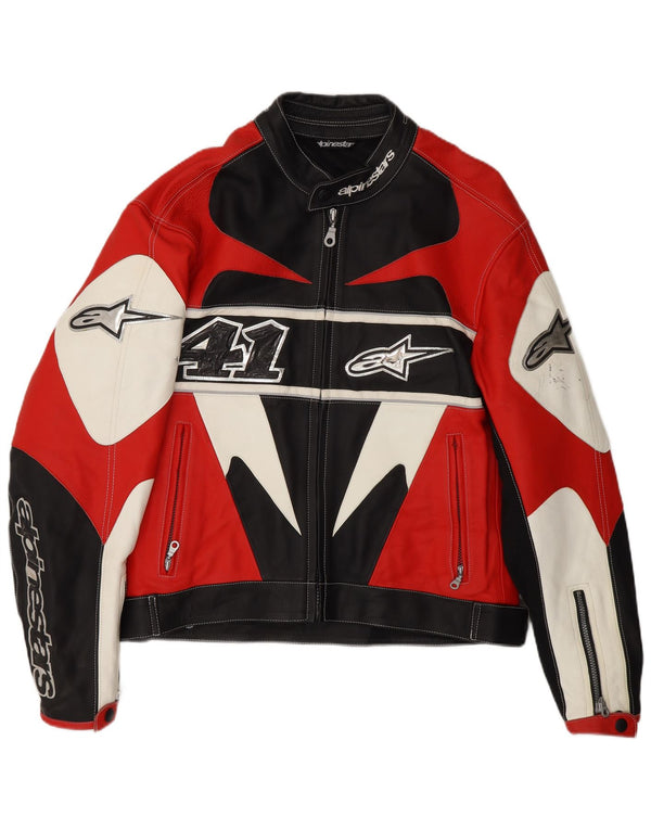 Alpinestars Chaqueta de carreras gráfica para hombre UK 38 Medium Red Colourblock Biker