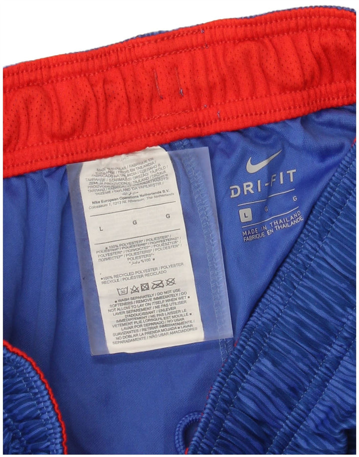 Pantalones cortos deportivos con estampado abstracto Dri Fit de Nike para hombre, color azul grande