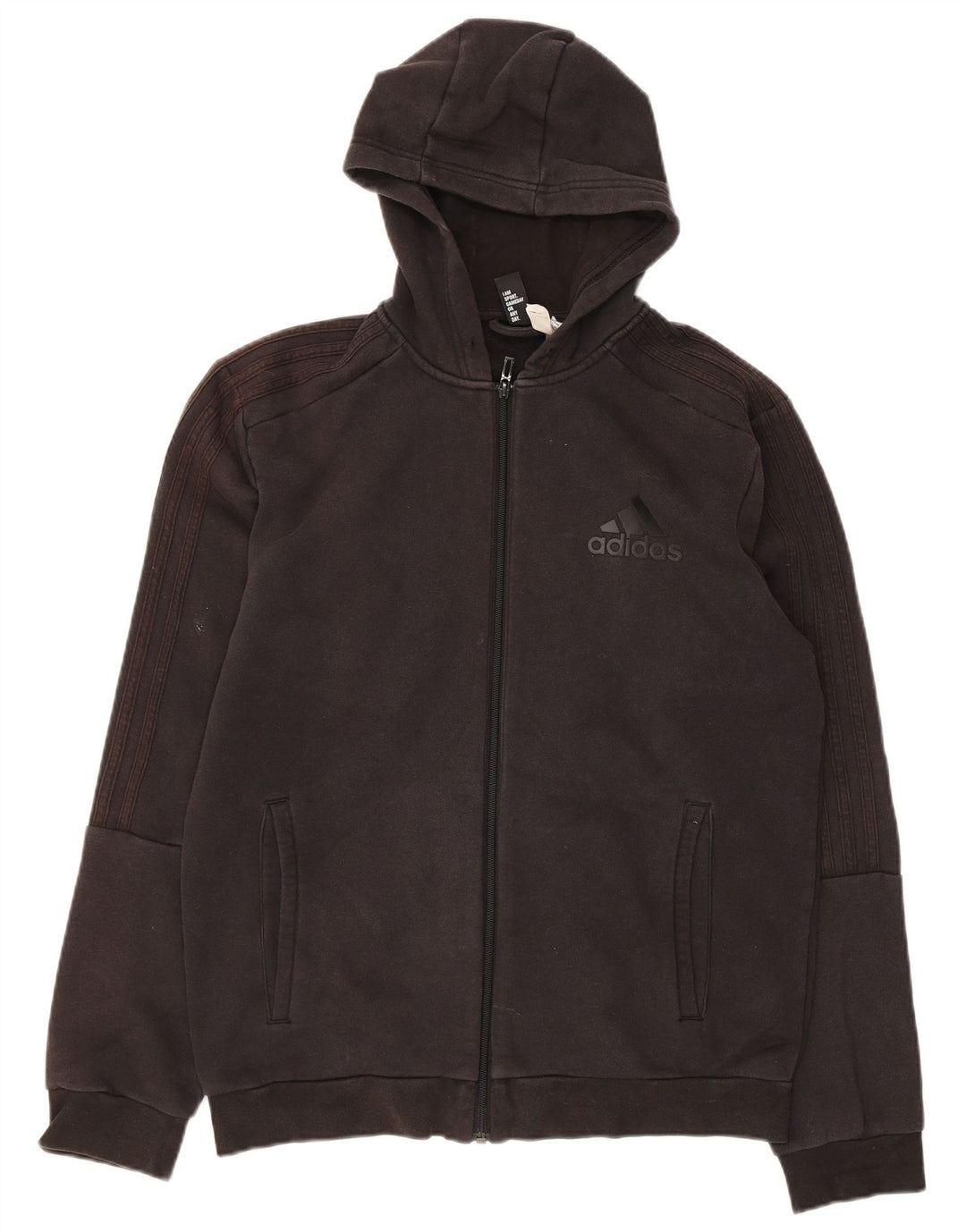 ADIDAS Suéter con capucha y cremallera para hombre Algodón negro mediano