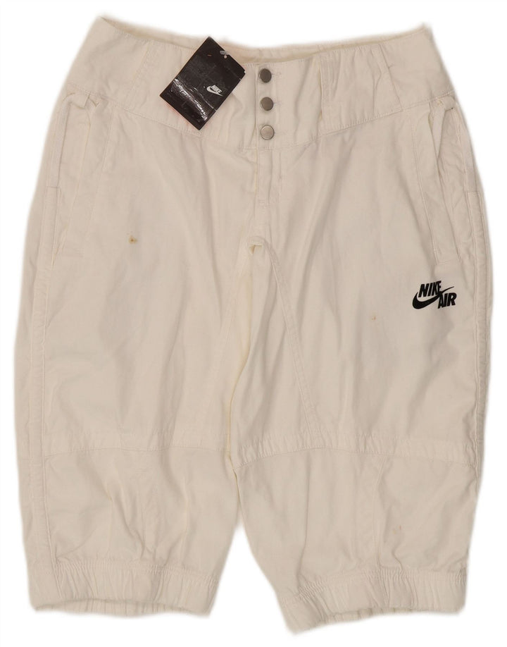 NIKE Pantalones cortos chinos para mujer UK 8 Small W30 Algodón blanco