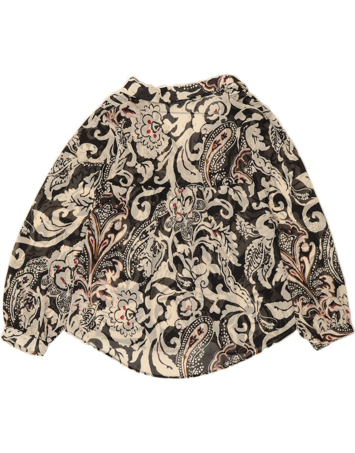 ZARA Womens Shirt Blouse UK 14 Medium Black Paisley Vintage Zara and Second-Hand Zara from Messina Hembry 