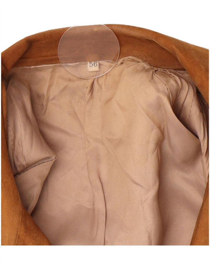 Vintage hombres ante bomber chaqueta Reino Unido 38 marrón medio