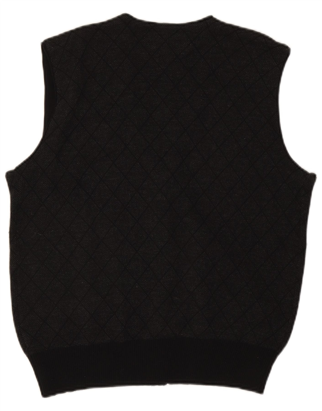Paul & Shark Suéter tipo cárdigan sin mangas para hombre pequeño gris Argyle/Diamante