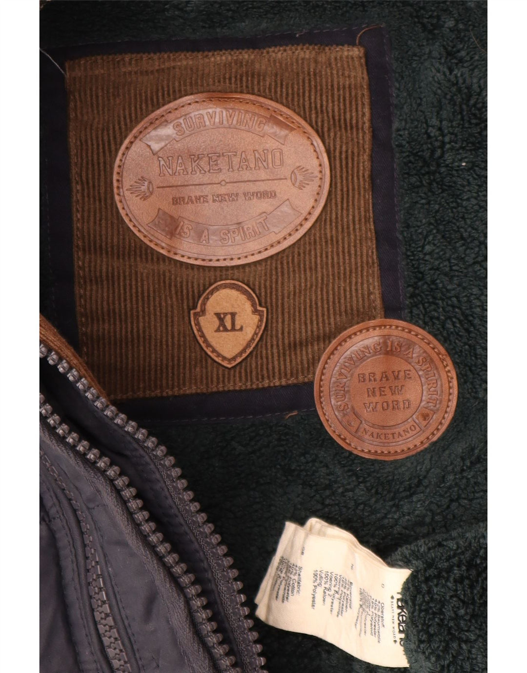 NAKETANO Chaleco acolchado con capucha para mujer UK 40 XL Poliéster azul marino