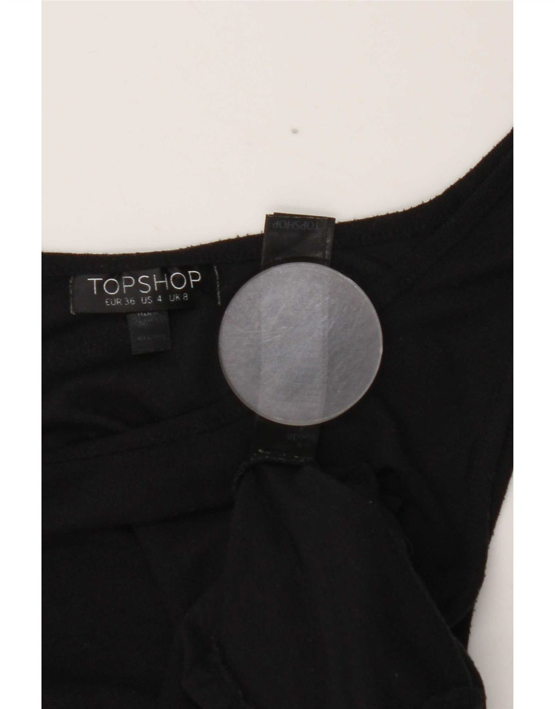 Topshop Top sin mangas para mujer UK 8 Small Poliéster negro
