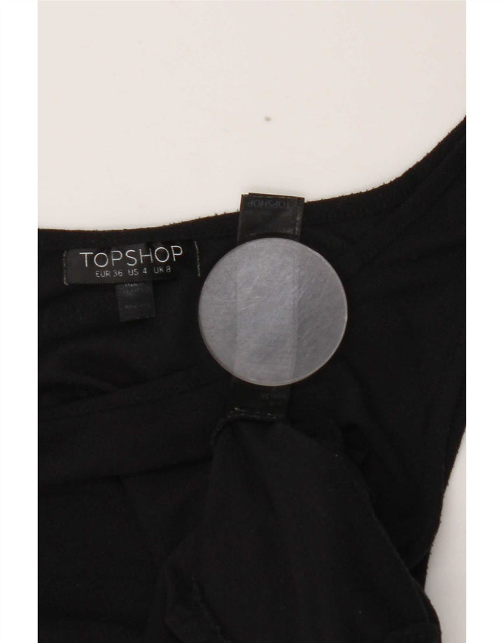 Topshop Top sin mangas para mujer UK 8 Small Poliéster negro
