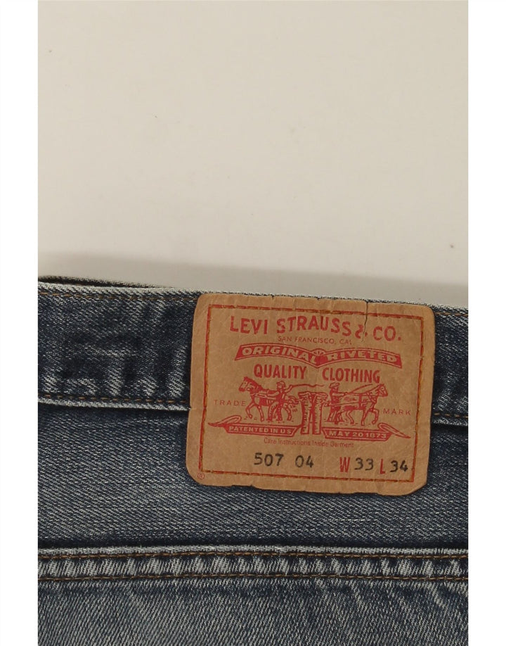 LEVI'S Mens 507 Shorts De Mezclilla W33 Algodón Azul Medio