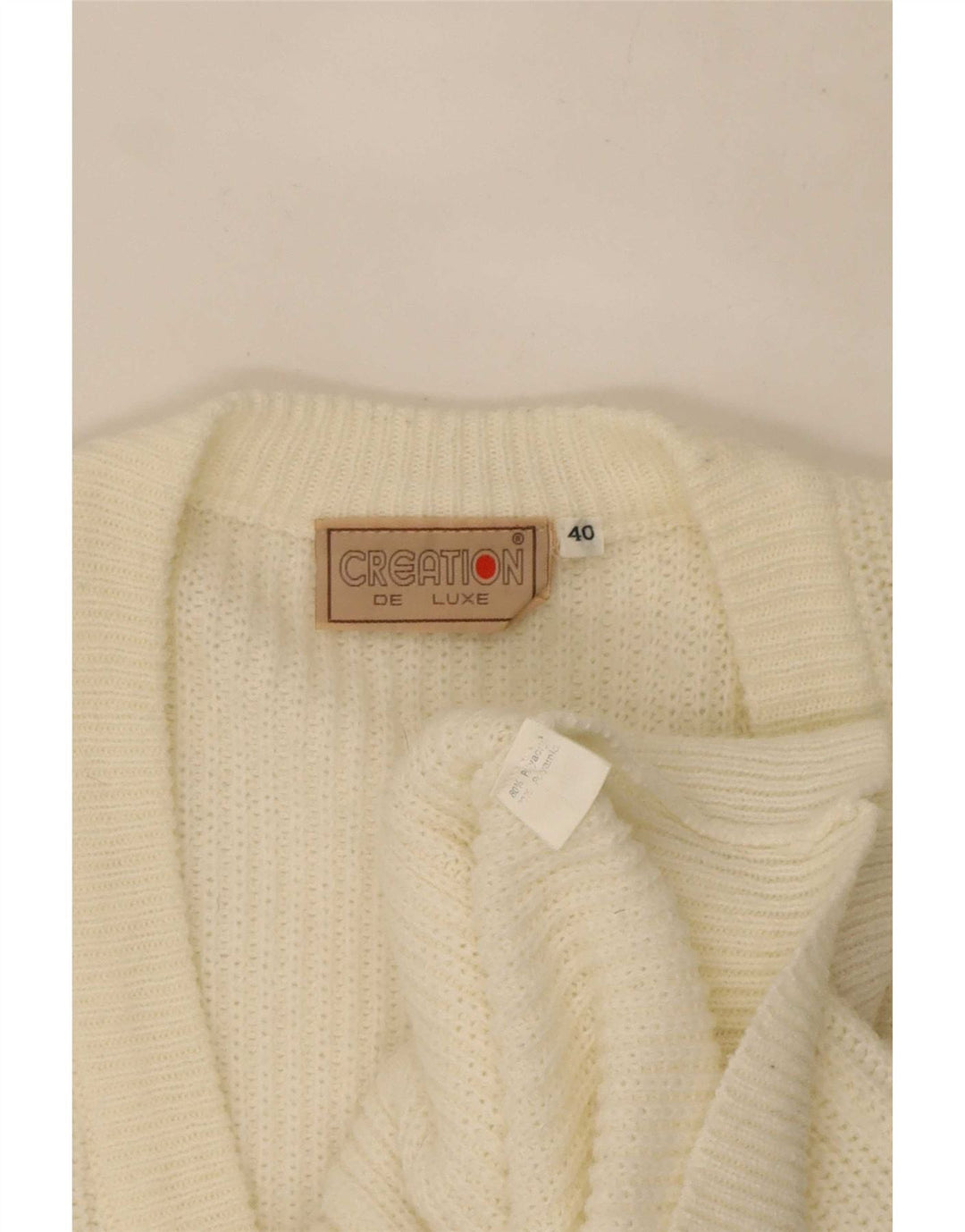 Vintage mujer Cardigan suéter EU 40 medio blanco poliacrílico