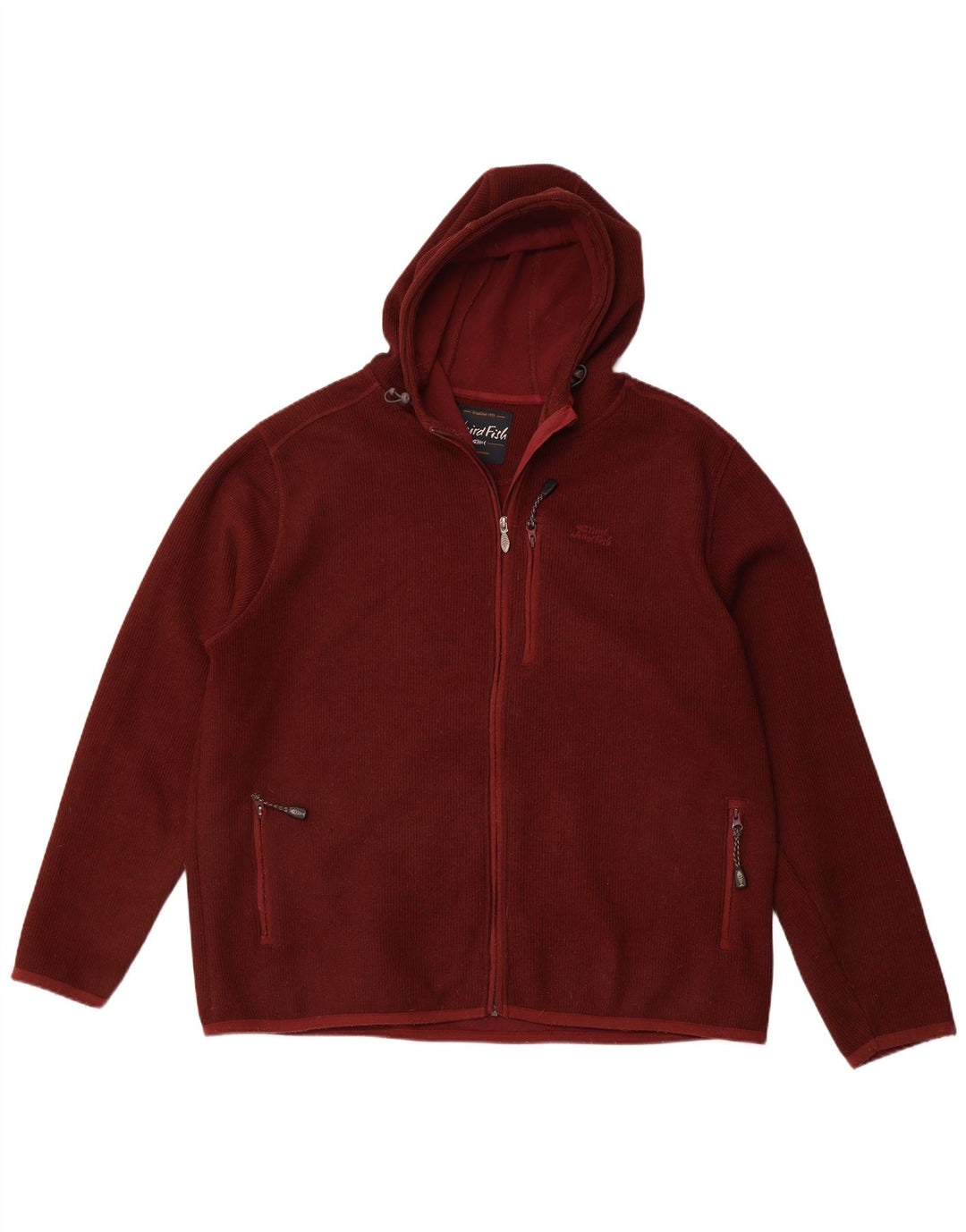 WEIRD FISH Suéter con capucha y cremallera para hombre 3XL Poliéster granate