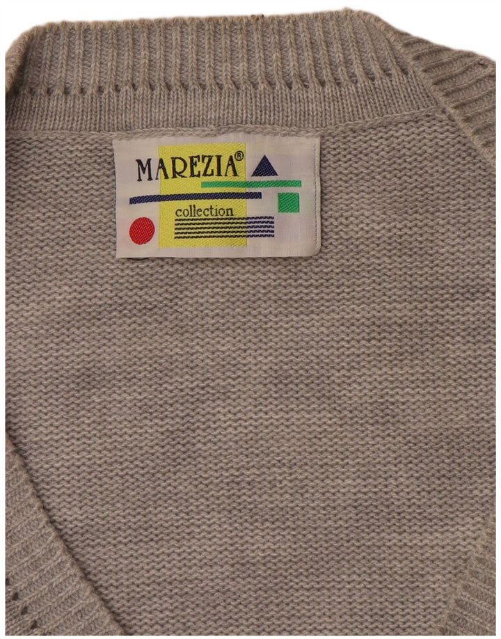 Vintage mujer Cardigan suéter Reino Unido 18 XL gris patchwork