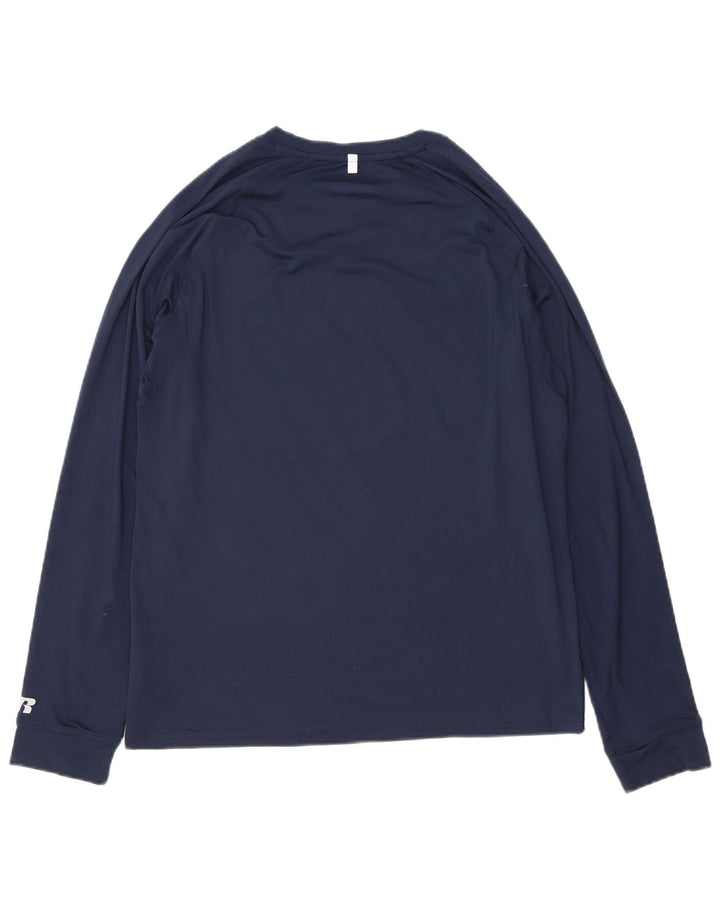 RUSSELL ATHLETIC Camiseta Hombre Manga Larga UK 38/40 Medio Azul Marino Poliéster