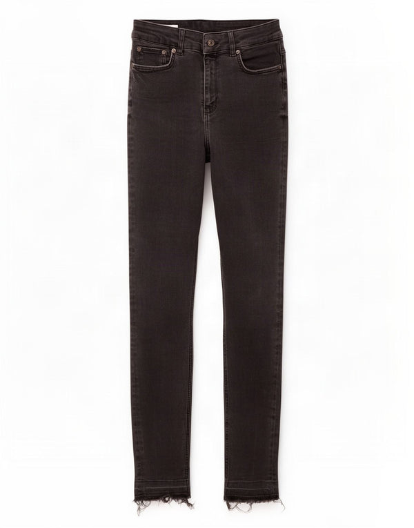 Zara Vaqueros pitillo de cintura alta para mujer EU 38 Small W28 L27 Algodón negro