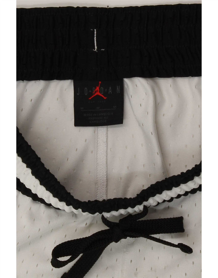 Jordan Shorts deportivos con estampado Dri Fit para hombre Poliéster color block blanco mediano