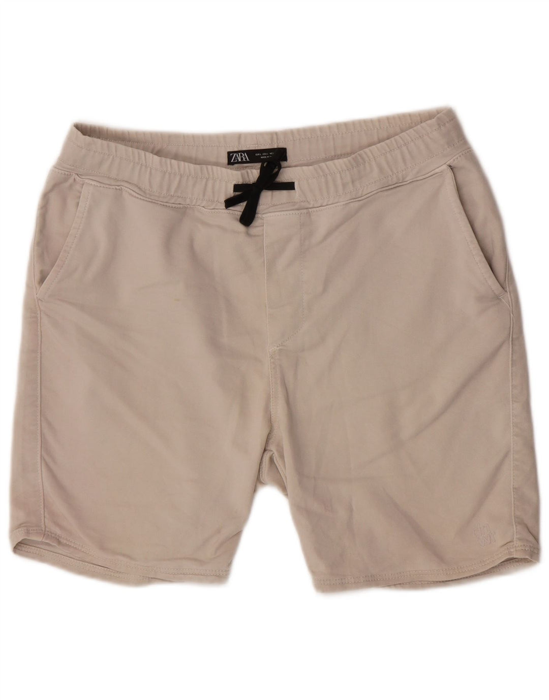 Zara Hombre Pantalón Corto Deportivo Regular Fit Algodón Beige Grande