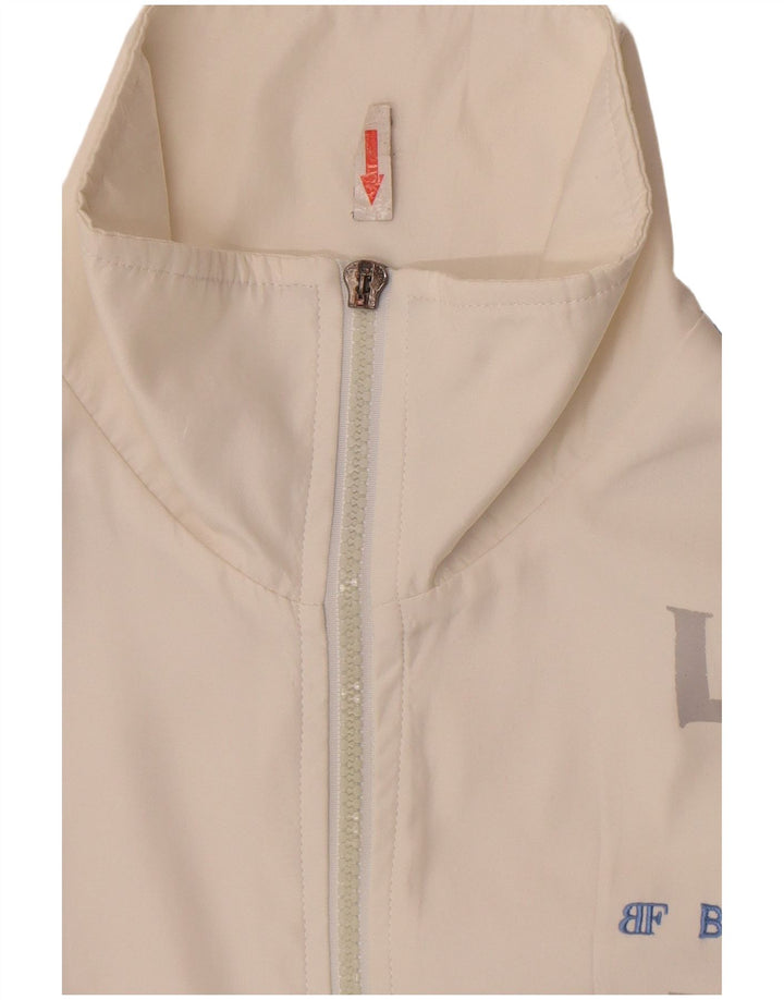 Belfe Hombre Chaqueta De Chándal Estampada Pequeña Poliéster Color Block Blanco Pequeño