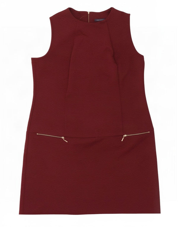 Marks & Spencer Vestido recto sin mangas para mujer UK 46 Large Borgoña