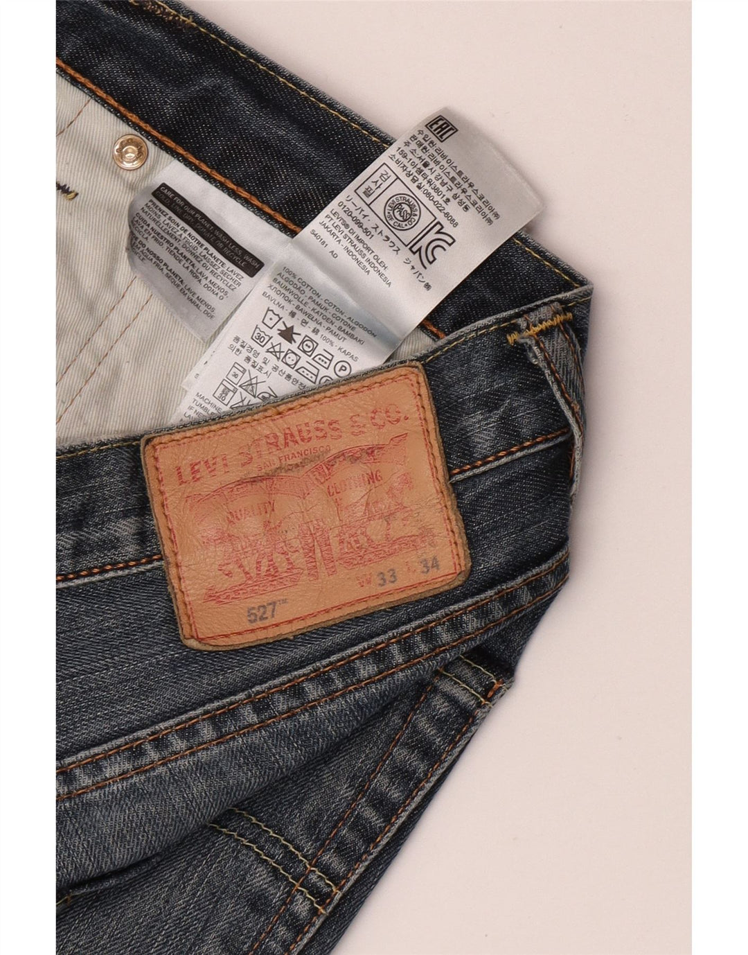 Levi's Hombre 527 Vaqueros Bootcut W33 L34 Algodón Azul