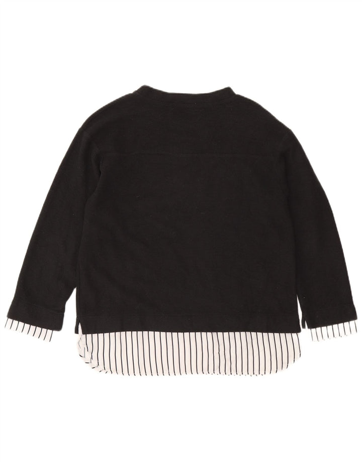 Zara Mujer Top Gráfico Extragrande Manga Larga UK 40 Pequeño Poliéster Gris