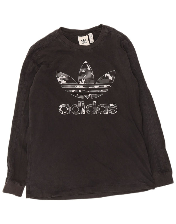 Adidas Hombre Gráfico Top Manga Larga Medio Algodón Negro