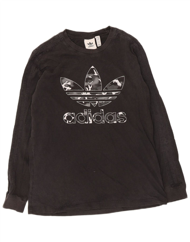 Adidas Hombre Gráfico Top Manga Larga Medio Algodón Negro
