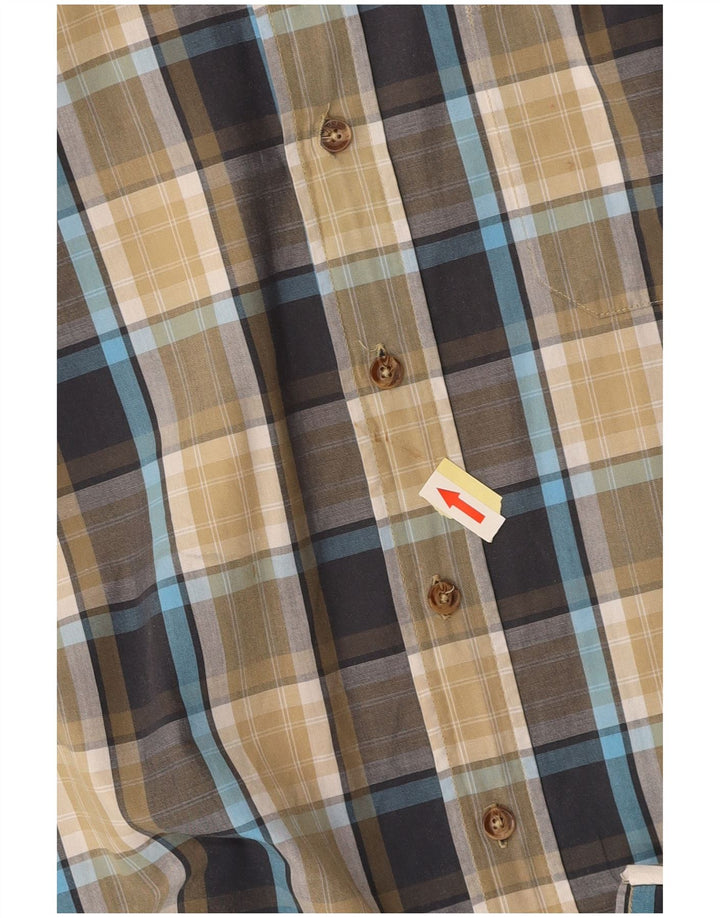 CAMEL ACTIVE Camisa de manga corta para hombre de algodón con cuadros multicolores grandes