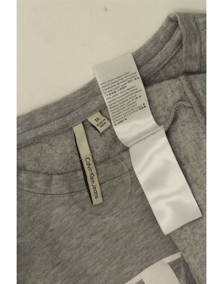 Calvin Klein Jeans Hombre Sudadera Gráfica Jumper Algodón Gris Medio