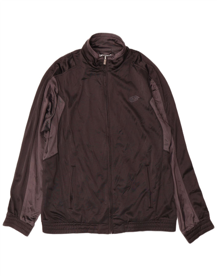 LOTTO Chaqueta superior de chándal para hombre 2XL Poliéster color block negro