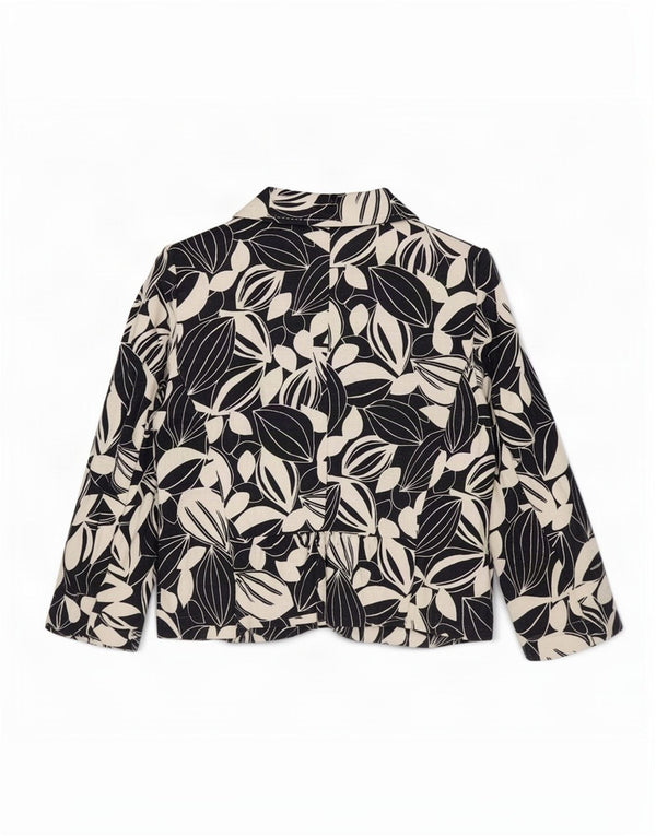 Marks & Spencer Chaqueta Blazer de Manga 3/4 para Mujer UK 44 Mediano Blanco Floral