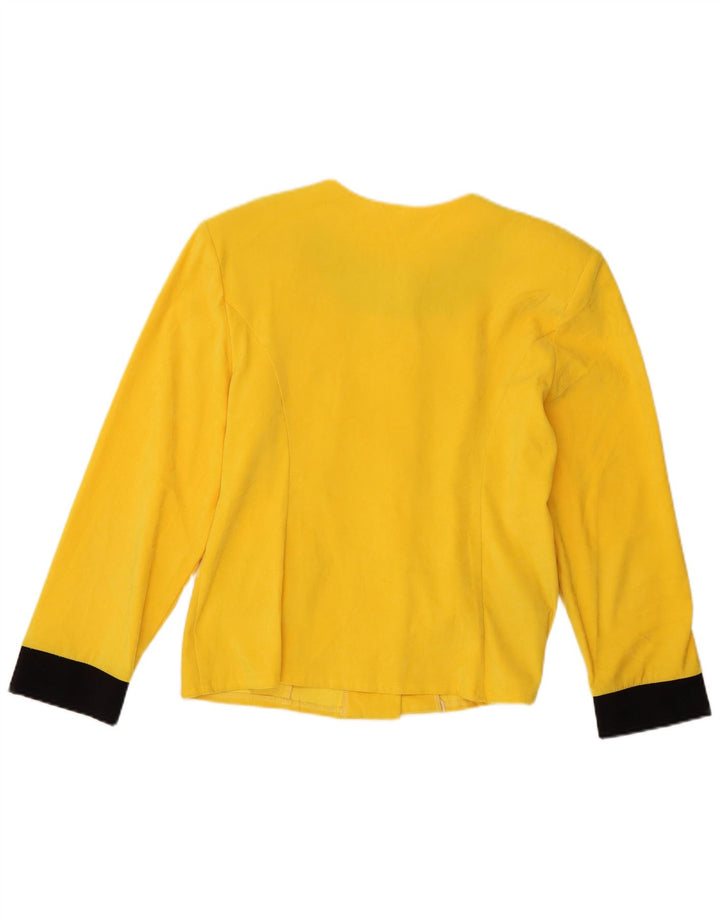 Carlo Comberti Chaqueta tipo blazer de 5 botones para mujer UK 44 Grande Color amarillo