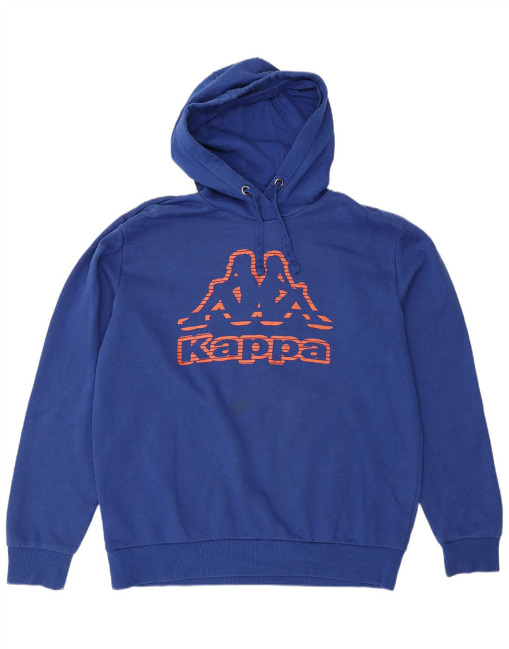 Kappa Hombre Sudadera Con Capucha Gráfica Jersey Grande Azul