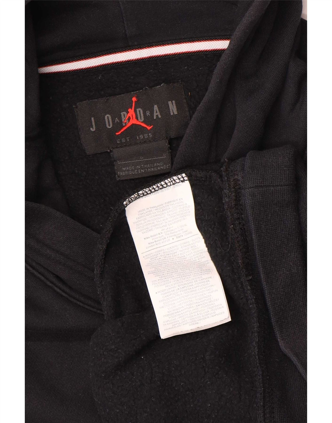Jordan - Sudadera con capucha para hombre, talla grande, algodón negro