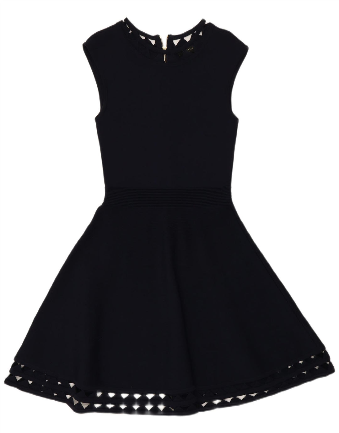 Ted Baker Vestido de corte entallado para mujer, talla 2, talla pequeña, viscosa azul marino