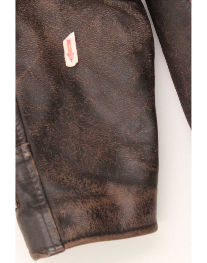 Vintage chaqueta de cuero para hombre Reino Unido 40 cuero marrón grande