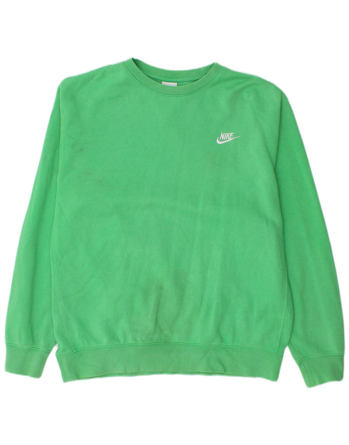 Nike Hombre Sudadera Loose Fit Jumper Algodón Verde Medio