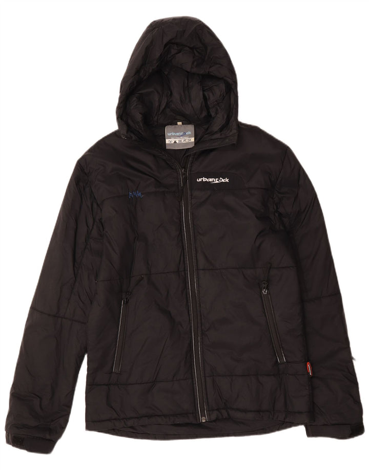 Urbanrock Chaqueta acolchada con capucha para hombre UK 40 Large Poliéster negro