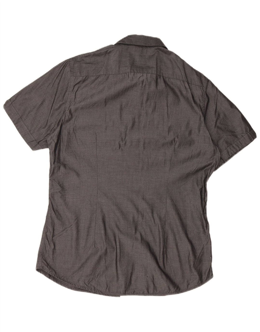 CALVIN KLEIN Camisa ajustada de manga corta para hombre Algodón gris grande