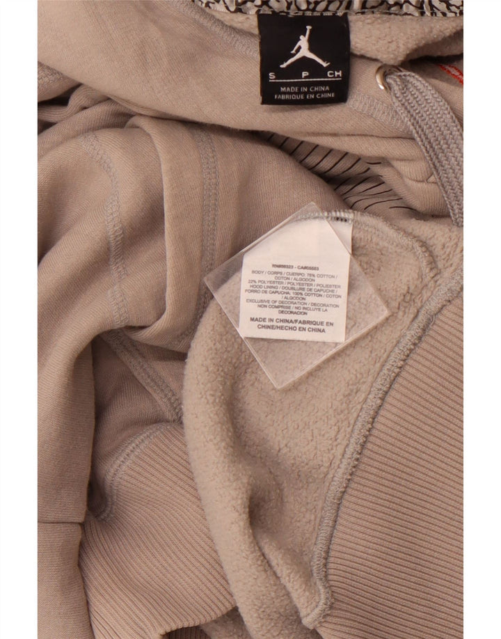 JORDAN Jersey con capucha gráfica para hombre pequeño algodón gris