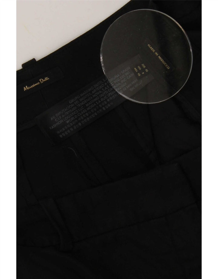 Massimo Dutti Pantalón Cropped Mujer EU 40 Medium W30 L25 Lino Negro