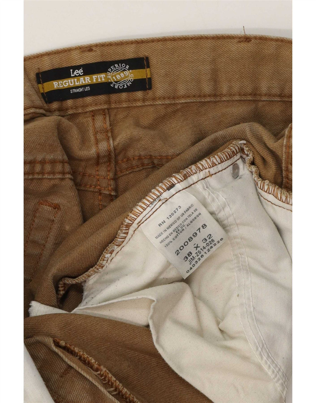 Lee Vaqueros Rectos De Corte Regular Para Hombre W38 L32 Algodón Marrón