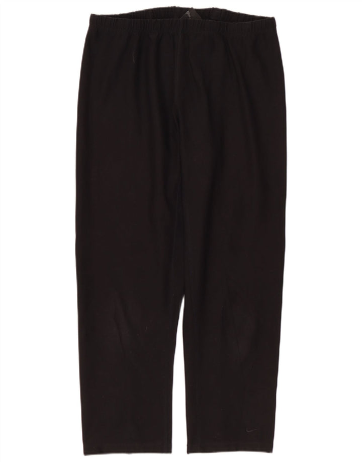 NIKE Mujer Dri Fit Chándal Pantalones UK 12 Mediano Negro Poliéster