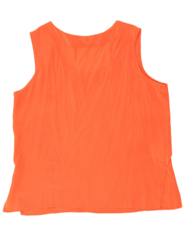 Vintage mujer blusa sin mangas Top Reino Unido 14 naranja grande