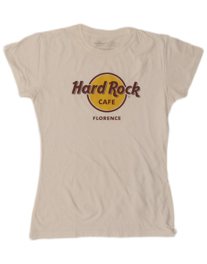HARD ROCK CAFE Camiseta gráfica Florence para mujer Top UK 12 Medium White
