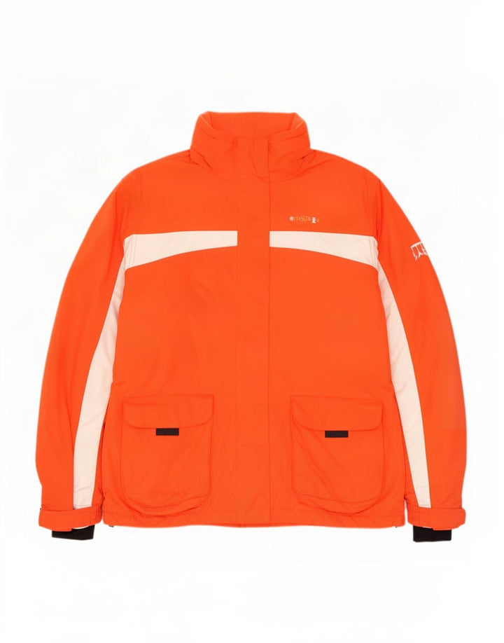 Vintage mujer chaqueta de esquí Reino Unido 16 grande rojo colorblock poliamida